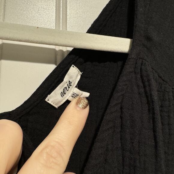 Aerie Black Pool To Party Dress Cotton Gauzy Babydoll Size XXL - Picture 4 of 7